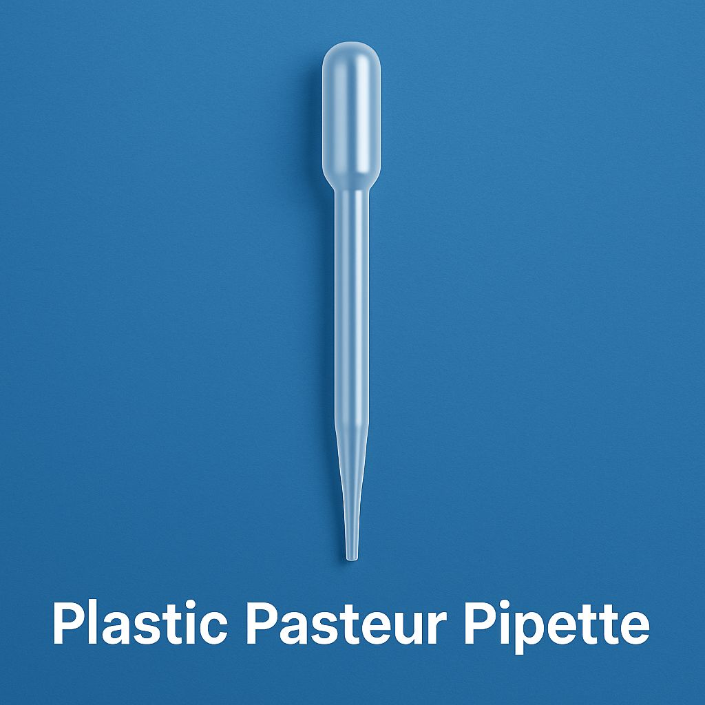 Plastic Pasteur pipette with LDPE tapered tip and detachable bulb for laboratory liquid handling