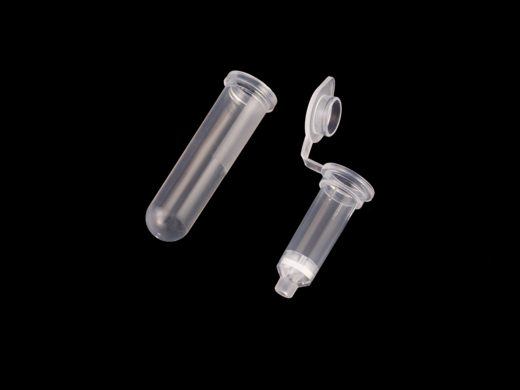 spin column with open flip cap used for DNA and RNA purification workflows