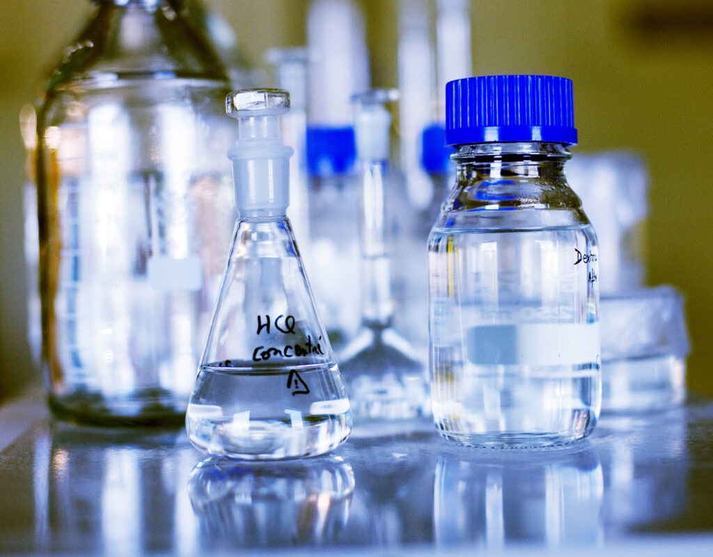 laboratory reagent bottles used for chemical storage in laboratory