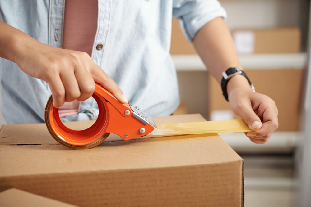 woman packing box